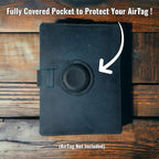 Genuine Leather AirTag and Moto Tag Passport Holder and Wallet for Men and Women RFID Blocking for Secure Traveling and Documentation Organizer (Blue)