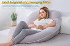 INSEN Cooling Pregnancy Pillow, Maternity Pillow with Tencel Cover,C Shaped for Pregnant and Side Sleeping (Cooling Light Grey)