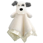 Dog Baby Security Blanket Soft Unisex Lovey Stuffed Animal with Satin Backing for Toddler Infant Newborn Boys and Girls, Lovely Puppy Snuggle Toy, White 13.5 Inch