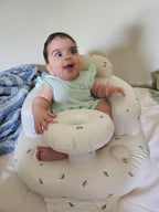 Baby Inflatable Seat for Babies 3-36 Months, Built in Air Pump, Olive Baby Support Seat Summer Toddler Chair for Sitting Up, Baby Shower Chair Floor Seater, Infant Back Support Sofa, Green