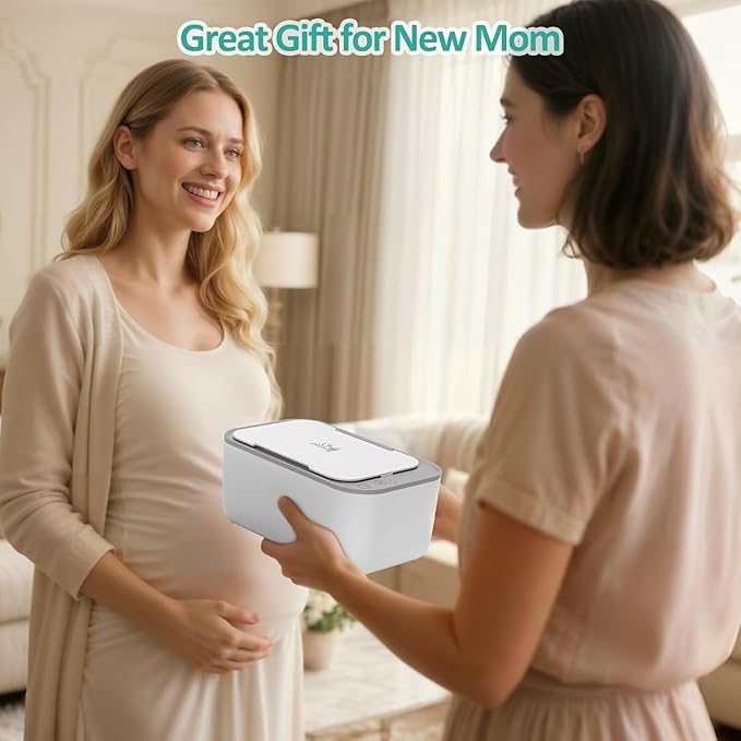 Baby Wipe Warmer, Wipe Warmer and Baby Wet Wipes Dispenser, Smart Precise Temperature Control Large Capacity Evenly Overall Heating Silence, Wipes Warmer for Babies Portable Wipe Warmer (White)