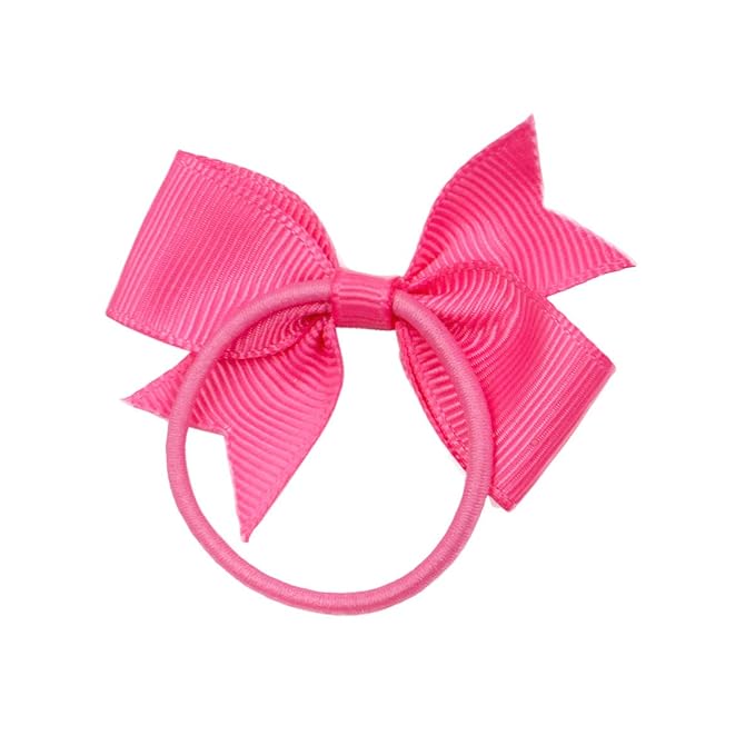 Baby Hair Ties with Bows,50pcs 2inch Baby Hair Bows Durable Rubber Bands Ponytail Holders Toddler Essential Hair Accessories for Infants Baby Girls in Pairs