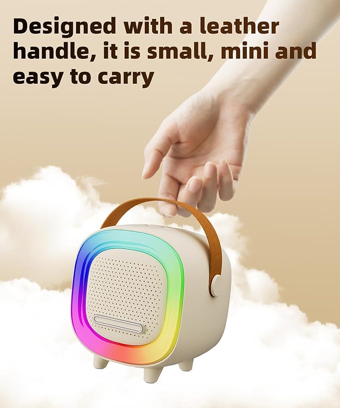 Mini Karaoke Machine Speaker for Kids Adults, Portable Bluetooth with 2 Wireless Microphones, Children's Day Birthday Gift Ideas for Toys for Teens Boys and Girls Aged 4, 5, 6, 7, 8, 9, 10, 11, 12+