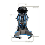 ClevrPlus Canyonero Camping Baby Backpack Hiking Kid Toddler Child Carrier with Stand and Sun Shade Visor, Blue