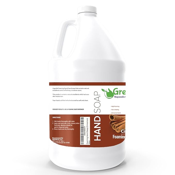 GreenFist Foaming Hand Soap Refills Cinnamon Scent Jug Foam Refill Made in USA, 128 ounce (1 Gallon)