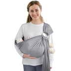Water Ring Sling Baby Carrier, Adjustable Lightweight Breathable Newborn Carrier Sling for Summer, Swimming, Pool, Beach, Front Chest Mesh Infant Wrap Carrier for Baby Gift (Light Grey)