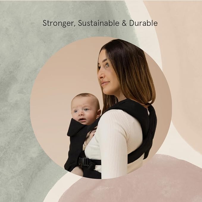 WildBird - Aerial Carrier - 7 to 45 lbs - for Moms, Dads & Caregivers - 100% Natural European Linen Fibers - Versatile & Adjustable - Large Size - Raven Fabric