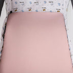 Pack n Play Sheet Stretchy Fitted Portable Mini Crib Sheets Set 3 Pack,Playard Sheets Convertible Playard Mattress Cover,Ultra Soft Jersey Material,Floral,Grey Rabbit & Pink