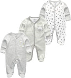 Kiddiezoom Baby and Toddler Boys'Snug Fit Footed One-Piece Romper Jumpsuit Cotton Cotton Footed Outfit