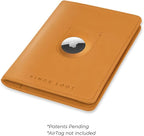 Kings Loot Passport Holder Wallet | RFID Blocking Leather Travel Wallet with Built-in Airtag Holder | Holds 1-6 Cards & Passport | Easy Pull Tab | Travel Wallets (Cognac)