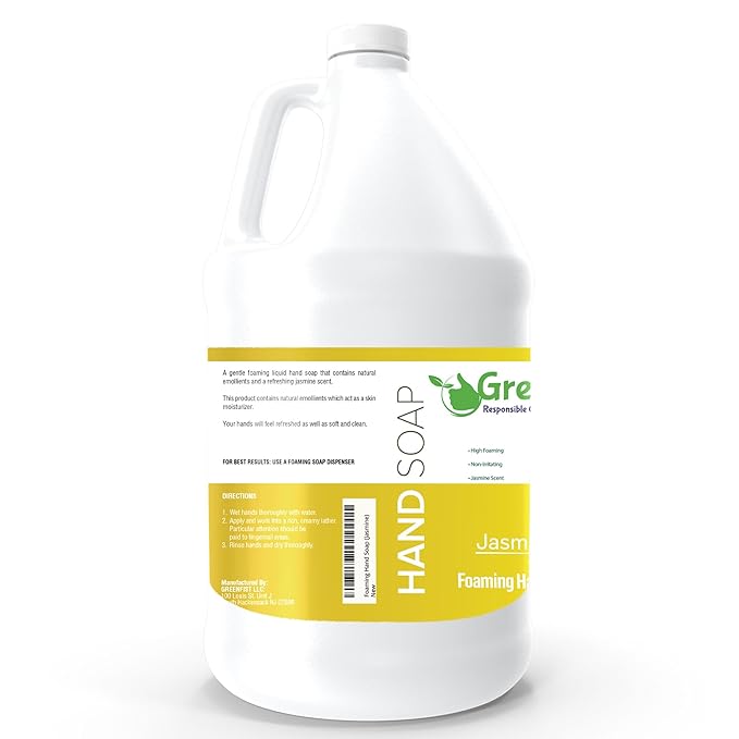 GreenFist Foaming Hand Soap Refills Jasmine Scent Jug Foam Refill Made in USA, 128 ounce (1 Gallon)