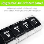 Extra Large Weekly Pill Organizer 2 Times a Day - Remtise Am/Pm Daily Pill Case Medicine Organizer, Push Button 7 Day Pill Box for Pills/Vitamin/Cod Liver Oil/Supplements (Black & White)