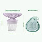 Haakaa Clover Baby Fruit Feeder Teether & Mini Freezer Nibble Tray – BPA-Free Silicone Breastmilk Popsicle Mold for Baby Teething Relief & Self-Feeding, 4M+ (Lavender)