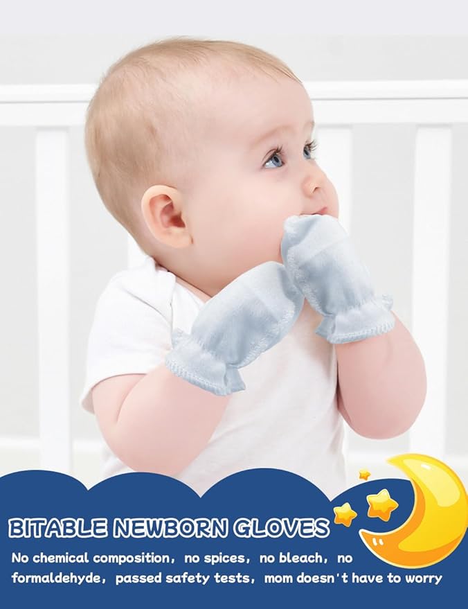 Cute Baby Mittens Newborn, No Scratch Baby Boy Mittens, Baby Girl Hat Gloves for Toddlers, Infant, Newborn