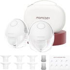 Momcozy Breast Pump Hands Free Mobile Style | M6, Wearable Breastfeeding Pump Ideal Rhythm for More Milk, DoubleFit Flange More Fit & Discreet with 3 Modes & 9 Levels, 24mm - 2 Pack Quill Gray