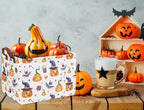 HIYAGON Rectangular Halloween Basket Trick or Treat Basket for Kids Boys and Girls Pumpkin Candy Box for Halloween Parties Cute Storage Bin Organizer Box Room Decor(Pumpkin)