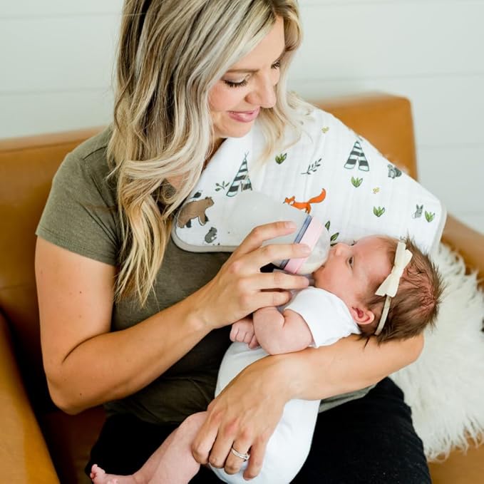 Little Unicorn Ultra-Absorbent Premium Burp Cloth | Soft on Baby's Skin | Larger Size | Ergonomic Design (Forest Friends)