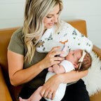 Little Unicorn Ultra-Absorbent Premium Burp Cloth | Soft on Baby's Skin | Larger Size | Ergonomic Design (Forest Friends)