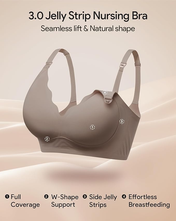 HBselect 3Pack Nursing Bras for Breastfeeding Seamless Scalloped Maternity Bras for Pregnancy Ultra Comfort Sleep Bras