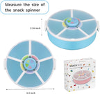 Kids Reusable Rotating Snack Container with 5 Separate Compartments, Color Matching Opening Lid, BPA/PVC-Free, Dishwasher Safe, Perfect for Travel, School Lunches & On-the-Go Snacking-Blue