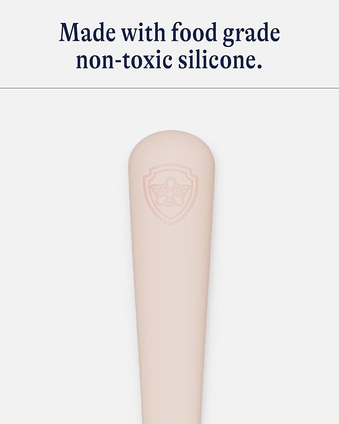 Lalo PAW Patrol Utensils - Toddler Fork and Spoon Set - Stainless Steel and Silicone Ergonomic Toddler Utensils - Children Safe Flatware Set - 2 Pieces - Skye