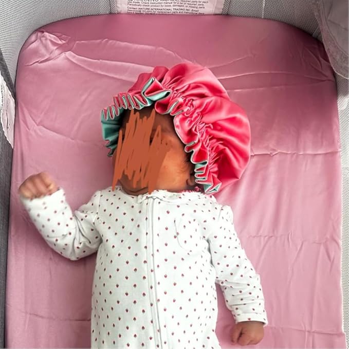 AKISS Baby Infant Newborn Toddler Satin Silk Hair Bonnet for Baby Girl Boy Sleeping Kids Cap Hat