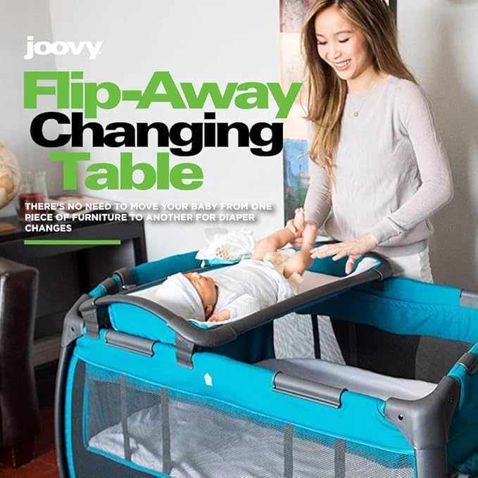 Joovy Room-Playard, Nursery Center, Bassinet, Changing-Table, Black