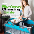 Joovy Room-Playard, Nursery Center, Bassinet, Changing-Table, Turquoise