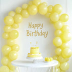 RUBFAC 129pcs Pastel Yellow Balloons Different Sizes 18 12 10 5 Inches Light Yellow Balloons for Happy Birthday Wedding Anniversary Baby Shower Easter Garland Arch Party Decoration