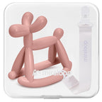 Baby Teether Toys for Teething Relief, Teething Toys 3-6 Months Food Grade Silicone Teether with Storage Box and Pacifier Clip, Baby Essential (Coral Red Clip+Box)