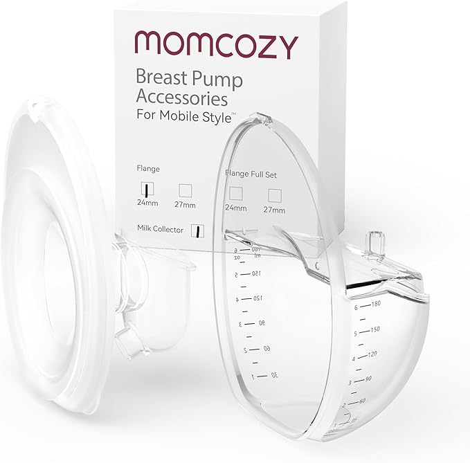 Momcozy Mobile Style | M6 Flange 24mm & Milk Collector, Original Mobile Style | M6 Breast Pump Replacement Accessories