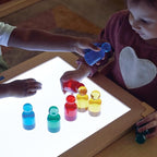 Kaplan Early Learning Light and Color People Set - 8 Pieces, Translucent Manipulatives, Block Play Figures, Light Table Accessories for Toddlers Ages 18+ Months