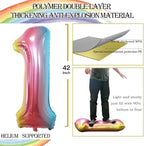 GOER Number 16 Balloons for 16th Birthday Sweet 16 Party Decorations,42 Inch Jumbo Foil Helium 61 Balloons for 61st Birthday Party Decoration (Rainbow)