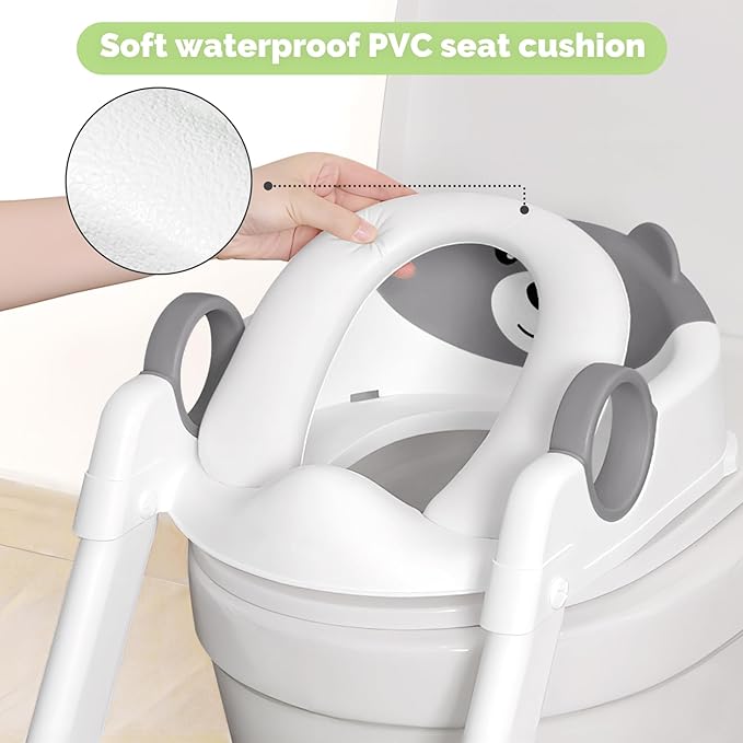 Toilet Seat, Potty Training Seat for Toddler, Upgraded 2-in-1 Potty Toilet Training for Boys and Girls,Waterproof Cushioned Mat with Non-slip Step Stool