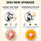 Baby Food Maker Mini Cute and Small Food Processor Puree Blender Grinder Chopper 1.2 Cup Glass Bowl with 6 Blade Electric (Spaceman-White(One Bowl))