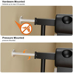 Extra Wide Baby Gate Extra Wide Extra Tall Dog Gates for Stairs Doorways Black Metal Tension Indoor Safety Gates with Pressure Mount 34-38.5 Inch Wide