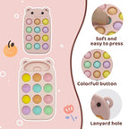 High Chair Suction Toys Baby Teething Chew - Baby Teething Toys Silicone Teethers Table Toys, Food Grade Silicon for 6 12 18 Months (BeigeRPink)