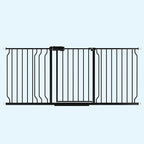 WAOWAO Baby Gate 62.20-71.26" Extra Wide Pressure Mounted Walk Through Swing Auto Close Safety Black Metal Toddler Kids Child Dog Pet Puppy for Stairs,Doorways,Kitchen