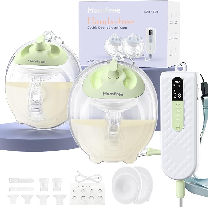 Hands Free Breast Pump K3,Portable Breastfeeding Pumps with Modes & 9 Levels,3 Fine-Tuned Rhythms,Leak-Proof & Low Noise Double Seal Flange 15-24mm