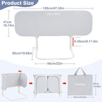 Ciilee Baby Bed Rail for Toddlers Portable Travel Kids Beds Guard Rails for Queen Bed Foldable Children Side Railing for Twin Beds Adjustable Bedrail Barandas para Camas de Niños（Grey,48in