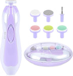 Baby Nail Trimmer Electric, 6 in 1 Baby Nail File Clippers Infant Grooming Kit Manicure Set for Toddler or Adults, Purple