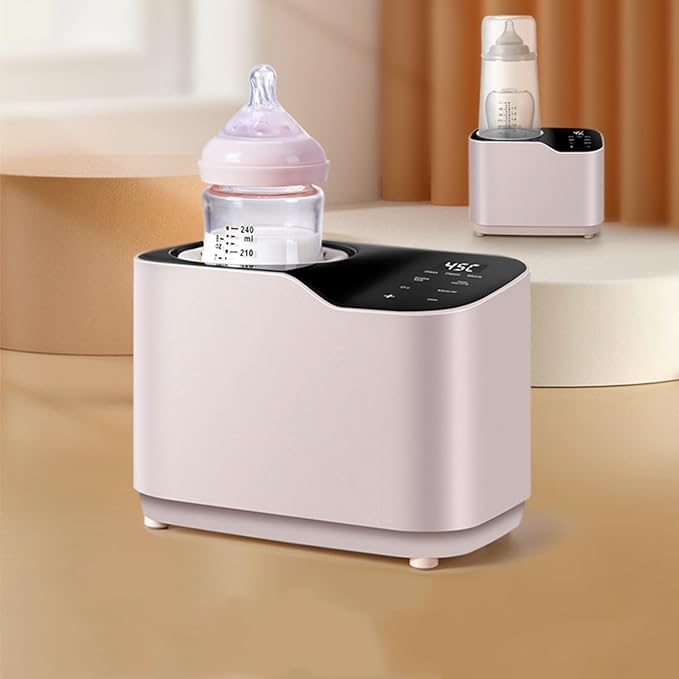 Baby Bottle Warmer, Waterless Bottle Warmer with Shake Function, Fast Milk Warmer for Breastmilk, Portable Bottle Warmer Baby Food Heater & Defroster Warmer for Home (Champagne)