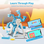 WhalesBot D1 21-in-1 STEM Coding Robot Kit for Kids (Ages 4-10), 280+ Pieces Educational Building Set with APP-Controlled & Programming, 3D APP Guidance, Ideal Toy Gift for Boys & Girls