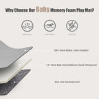 Thick Play Mat for Baby, 50 X 50x 1.3" Memory Foam Playpen Mat,Ultra Soft Tummy Time Mat with Non-Slip Backing, Baby Crawling Mat Child Nursery Rug for Infant, Toddlers, Kids (Light Gray)