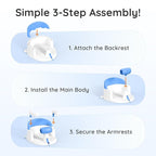 Baby Bath Seat Baby Bathtub - with Strong Suction Cups and 360° Surround Support – Easy Release, Non-Slip Cushion, Lockable Armrests – Infant Bath Chair for Babies 6-24 Months, Blue