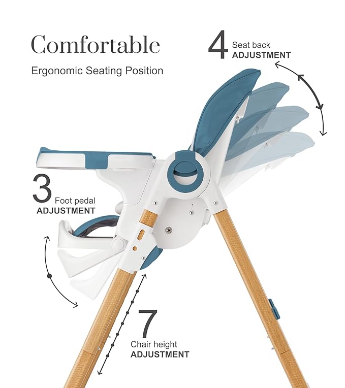 Mallify Convertible High Chairs for Babies and Toddlers, Height Adjustable Baby High Chair, High Chair with Removable Tray, Adjustable Backrest, Portable Baby Dinning Chair with Lockable Wheels