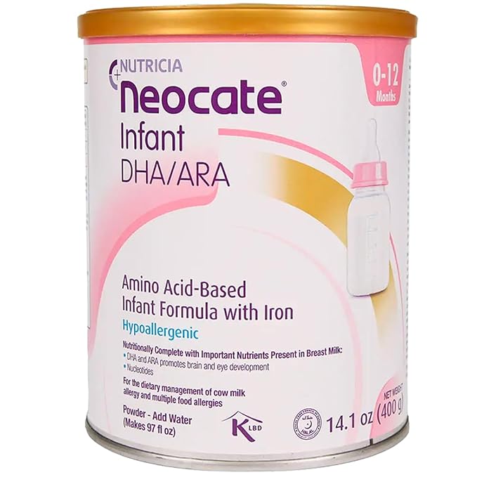 Nutricia Neocate Infant - Hypoallergenic, Amino Acid-Based Baby Formula - Well-Tolerated & Supports Normal Growth - Infant Formula with DHA, ARA & Iron - 14.1 oz can (Pack of 1)