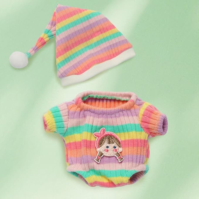 15CM Collectible Doll Clothes.17cm Mini Doll Clothing Set.Exquisite Handmade.Suitable for Small Collectible Dolls. (Dresses/Casual Wear/Holiday Outfits) (Doll Suitable for Sitting Posture)(Style A)