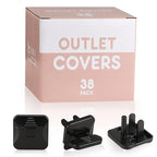 Outlet Covers Babepai 38-Pack Black Child Proof Electrical Protector Safety Improved Baby Safety Plug Covers