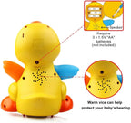 Musical Flapping Yellow Duck Interactive Action Educational Learning Walking Light Up Dancing Toy for 1 Year Old Baby Toddler Infant